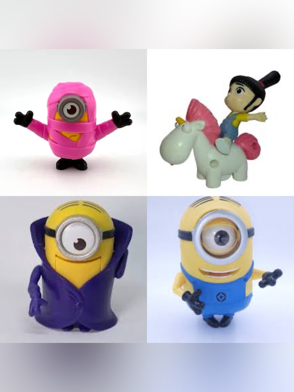 Despicable Me Minions & Agnes Unicorn Toy Lot of 4